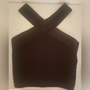 Aritzia Babaton NWT sculpt knit criss cross cropped tank top